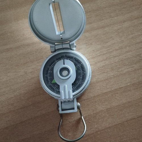 Military Type Compass like new with plastic cover, ideal for hiking