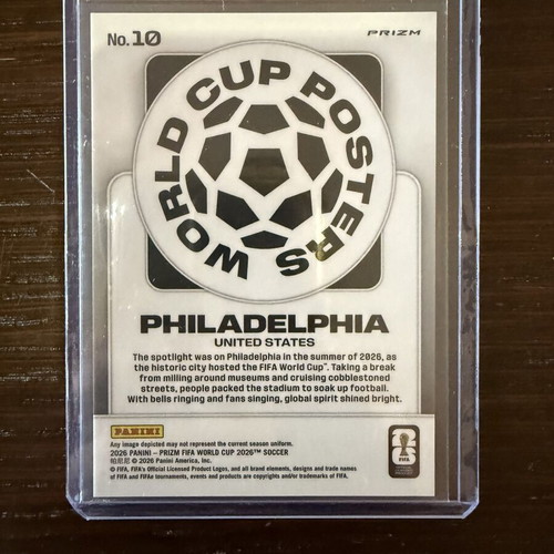 Host City Poster Philadelphia SSP 2026 Panini Prizm FIFA World Cup like new