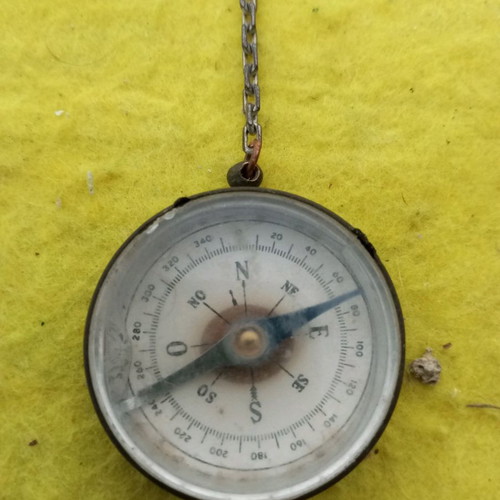 Pocket compass bronze era 1900-1920 functional