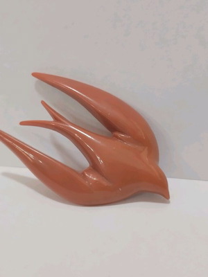 Plastic bird vintage pin '70s new