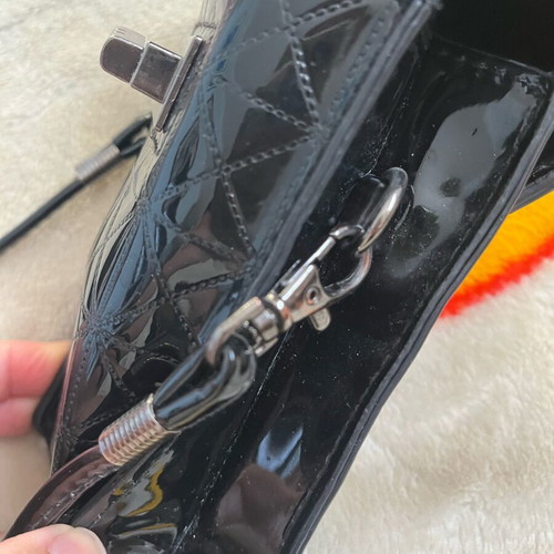 Small black patent leather crossbody bag like new