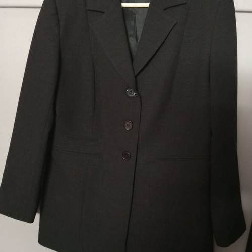 Gabrini black suit like new, slim skirt and long jacket