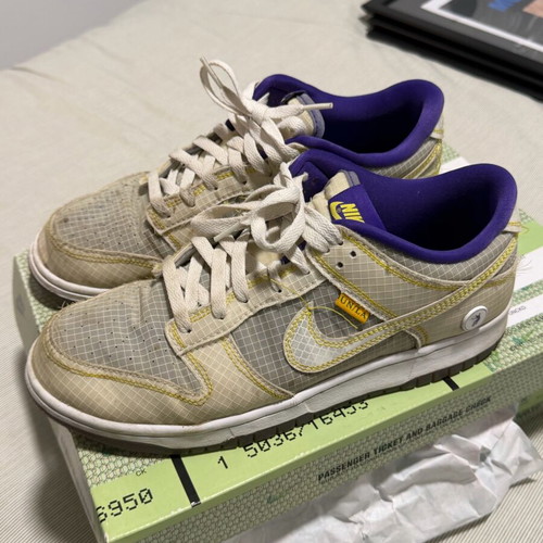 Nike Dunk Low UNLA sneakers used, white and purple, size 43