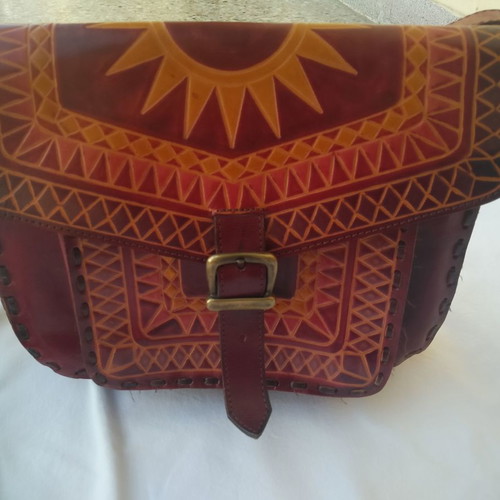 Zara leather shoulder bag used boho