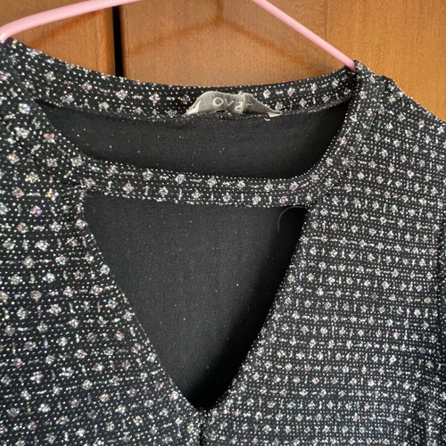 Oasis black dress with glitter, medium size