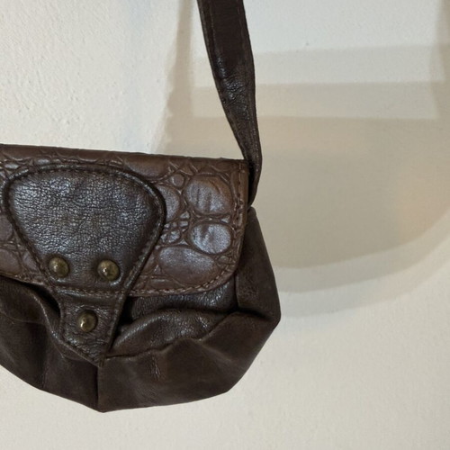 Leather Mini Bag crossbody brown like new, 90s forest fairy style