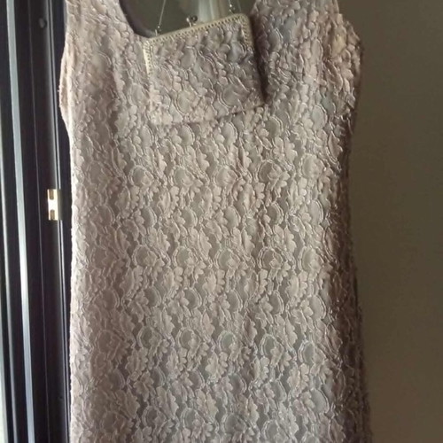 Vintage dress used with matching gray silver bag, size M