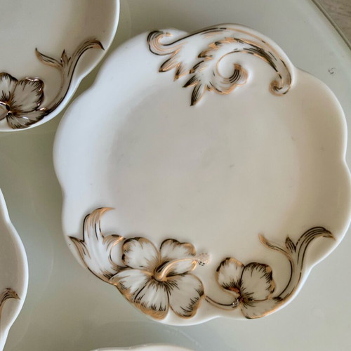 Oriana Ferelli Fine Porcelain 24K set of 6 plates new