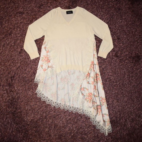 Simone Rocha top asymmetrical, like new, silk/wool, size M