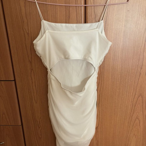 Mini dress white with open back new