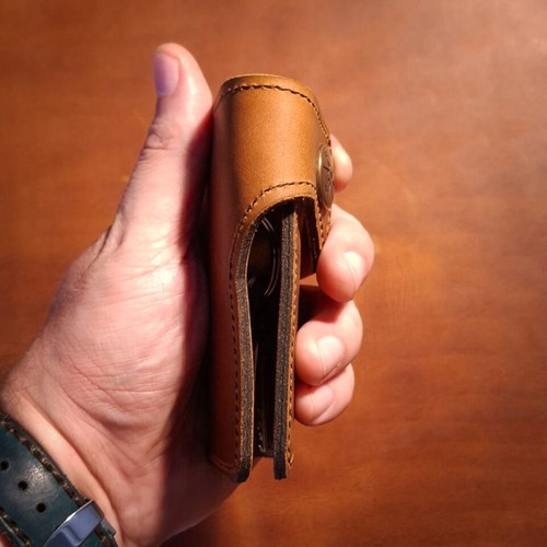 Handmade leather key wallet new, brown