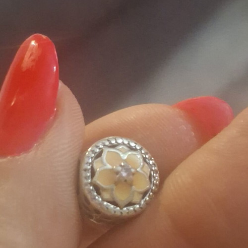 Pandora Blooming Magnolia Flower Charm like new with zircon stones
