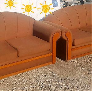 Διθέσιος και τριθέσιος καναπές κλασσικοί πωλούνται σετ