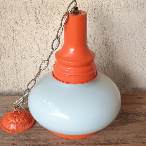 Vintage orange pendant ceiling light used
