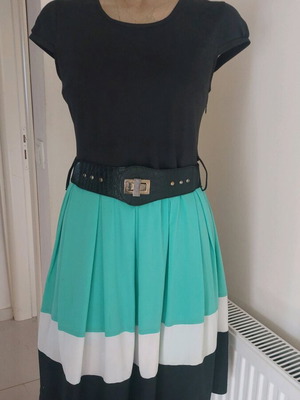 Norm spring midi dress like new, black and turquoise