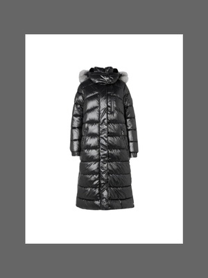 Barbour Platinum Mercury long puffer coat new, size 12, black