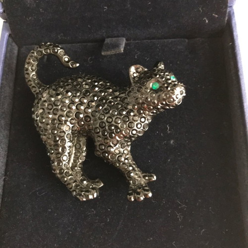Panther brooch Swarovski used with black stones