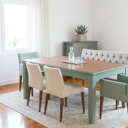 Dining table solid oak wood with extendable top, like new