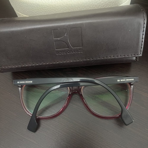 Boss Orange vintage myopia glasses, fuchsia with case