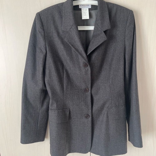 Women's jacket like new, gray with thin burgundy stripes, size M