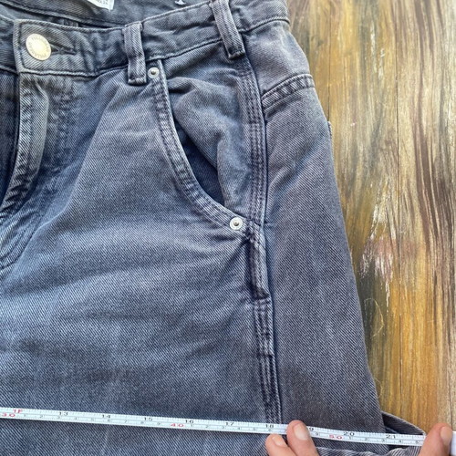 Pull & Bear Wide-Leg High-Waisted Jeans Size S, Like New, Gray