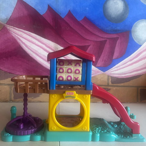 Fisher-Price Little People playground with slide and tic-tac-toe used