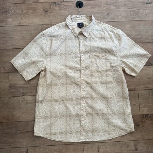 H&M men's button shirt XL, beige