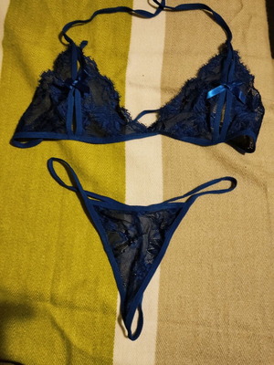 Sexy blue lingerie set new