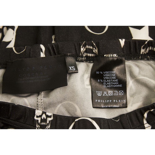 Philipp Plein leggings used, black with white skulls, size XS