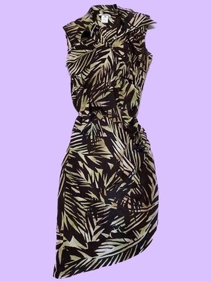 Vintage sleeveless George Rech dress used with palm trees pattern
