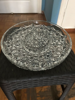 Glass nut serving dish like new