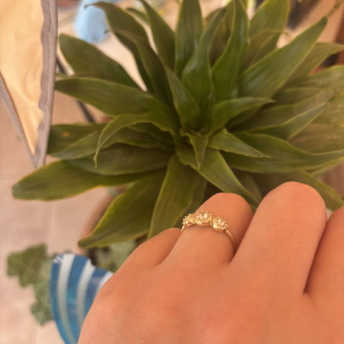 Gold ring with rosettes 9 carat, new, size 57