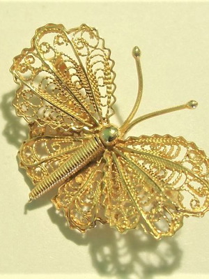 Gold-plated silver brooch 950/1000 new