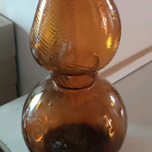 Glass blown floor vase like new