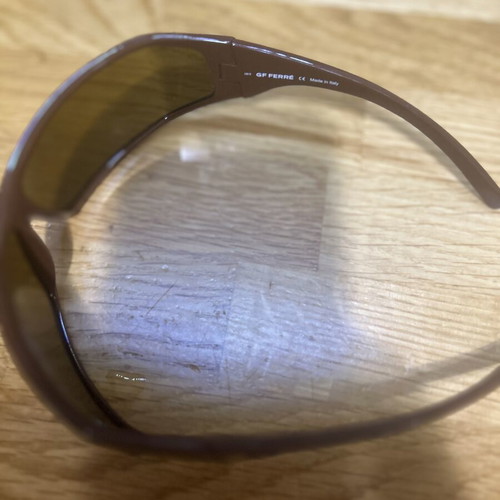 Vintage Gianfranco Ferré sunglasses with brown shield lenses, used