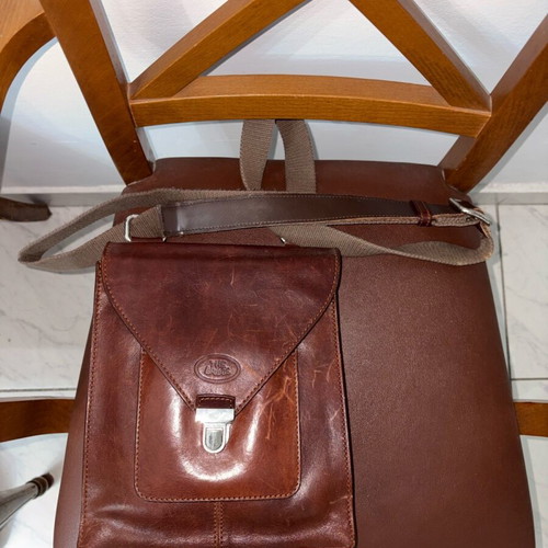 The Bridge shoulder bag used, brown leather unisex