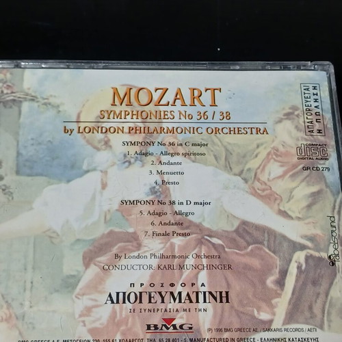 Mozart Symphonies 36 and 38 CD used by London Philharmonic Orchestra