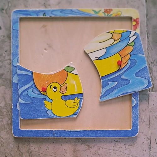 Wooden puzzles used, pack of six, missing pieces