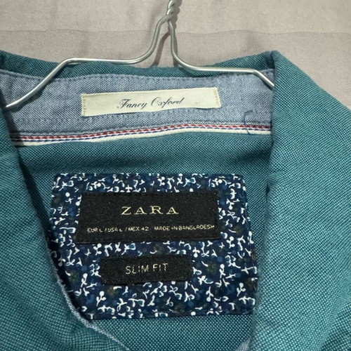 Zara Man shirt forest green slim fit, like new, size L