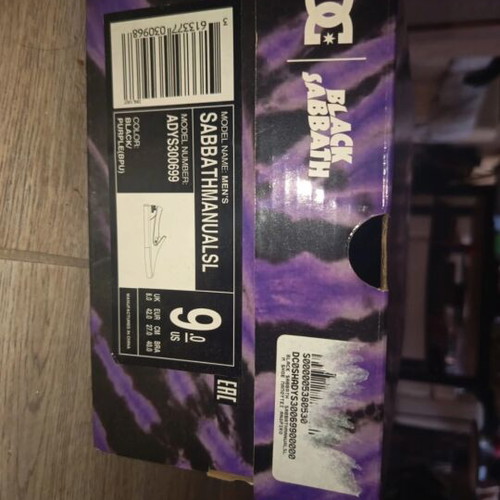 DC Black Sabbath skate shoes, size 42, multicolor