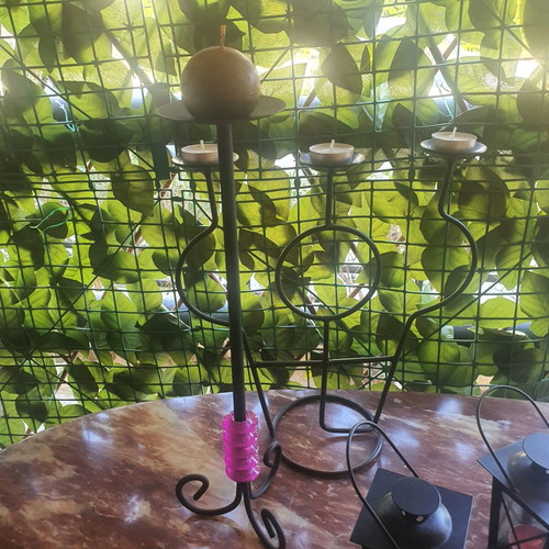 Metal candle holders collection of 6