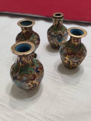 Cloisonne miniatures set of 4 used