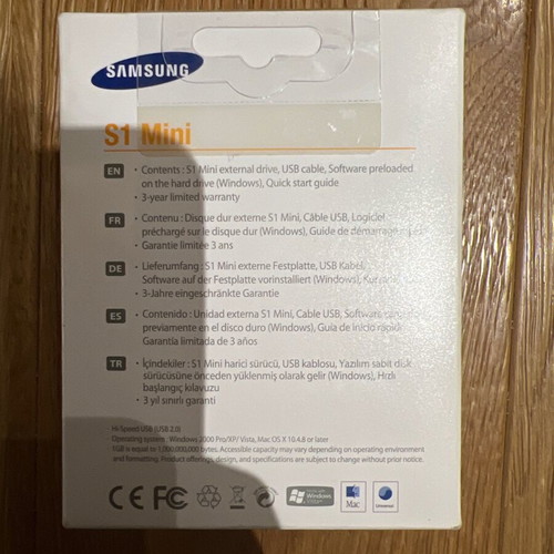 Samsung S1 Mini 120GB external hard drive like new
