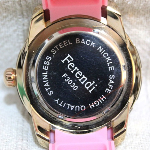 Ferendi women's watch new with pink rubber strap