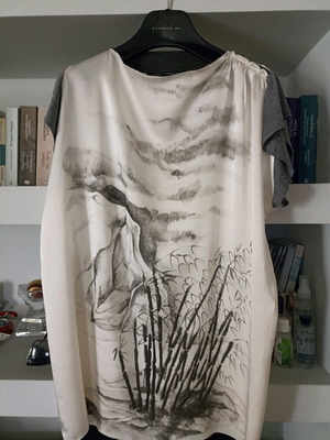 Zara blouse used, satin and cotton, medium size