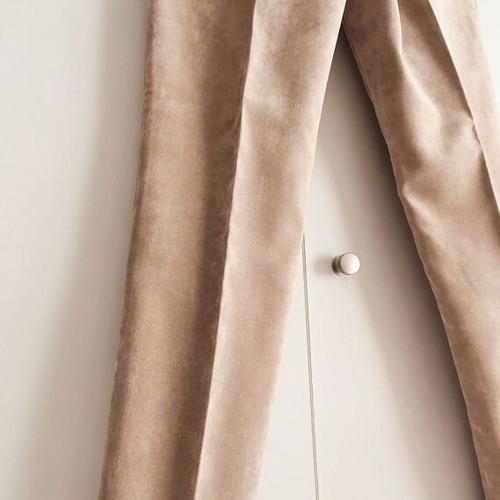 Stefanel velvet pants beige, new, 100% cotton, size S