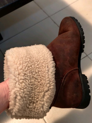 Timberland women's leather boots with fur lining used, brown, size 38.5