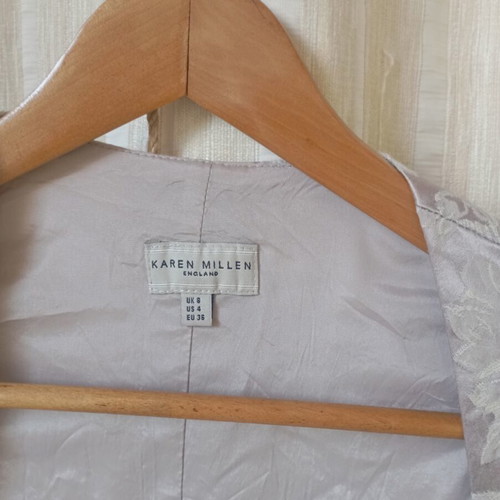 Karen Millen official dress brocade beige and purple like new