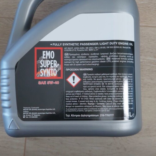 Engine oil 5W-40 fully synthetic 4 liters new