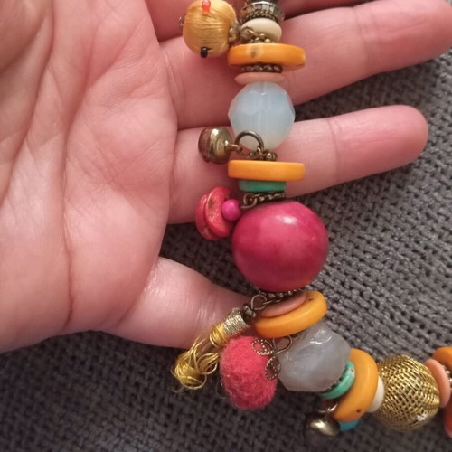 Accessorize ethnic necklace used, multicolored